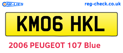 KM06HKL are the vehicle registration plates.