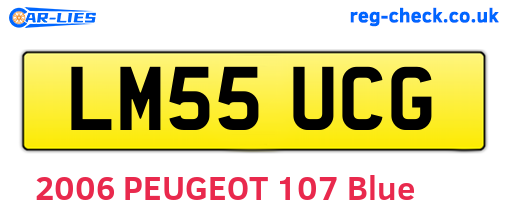 LM55UCG are the vehicle registration plates.