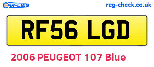 RF56LGD are the vehicle registration plates.