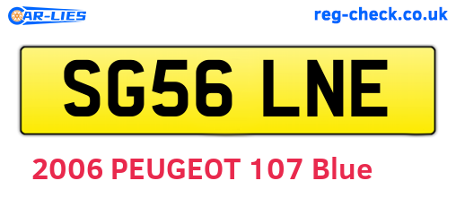SG56LNE are the vehicle registration plates.