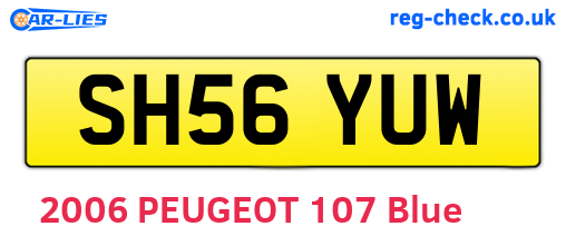 SH56YUW are the vehicle registration plates.
