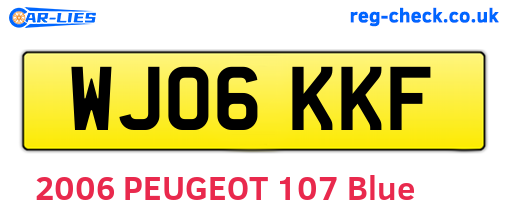 WJ06KKF are the vehicle registration plates.