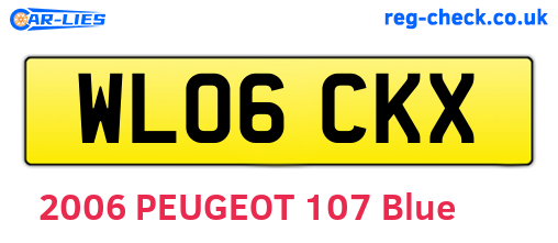 WL06CKX are the vehicle registration plates.