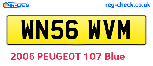 WN56WVM are the vehicle registration plates.