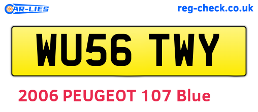 WU56TWY are the vehicle registration plates.