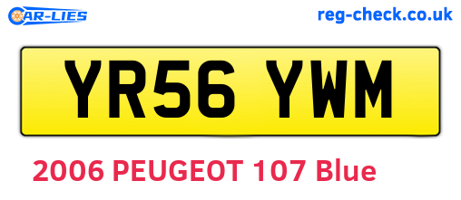 YR56YWM are the vehicle registration plates.