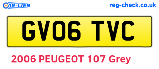 GV06TVC are the vehicle registration plates.