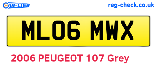 ML06MWX are the vehicle registration plates.