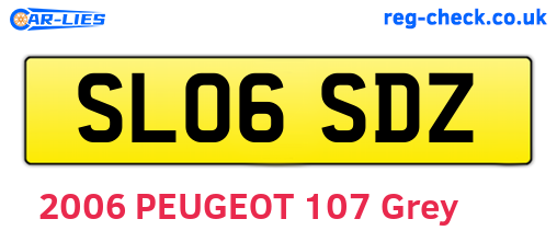 SL06SDZ are the vehicle registration plates.