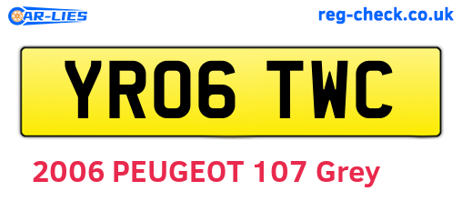 YR06TWC are the vehicle registration plates.