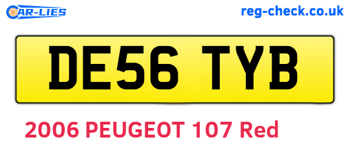 DE56TYB are the vehicle registration plates.