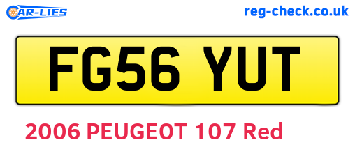 FG56YUT are the vehicle registration plates.