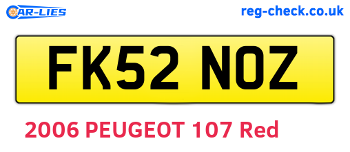 FK52NOZ are the vehicle registration plates.