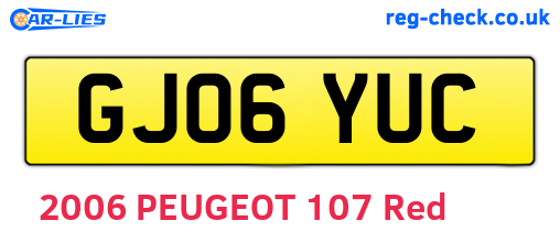 GJ06YUC are the vehicle registration plates.