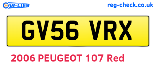 GV56VRX are the vehicle registration plates.