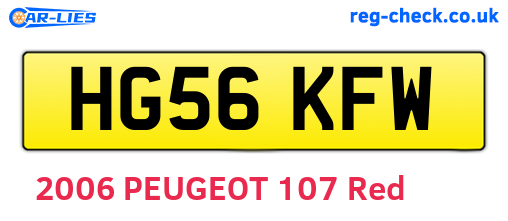 HG56KFW are the vehicle registration plates.