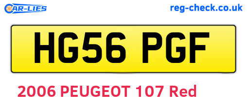 HG56PGF are the vehicle registration plates.