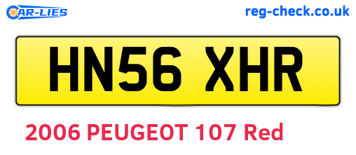 HN56XHR are the vehicle registration plates.