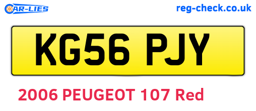 KG56PJY are the vehicle registration plates.