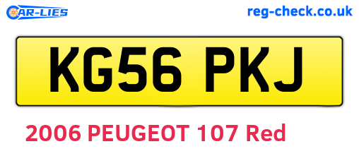 KG56PKJ are the vehicle registration plates.