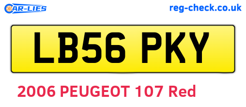LB56PKY are the vehicle registration plates.