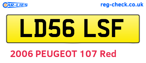 LD56LSF are the vehicle registration plates.