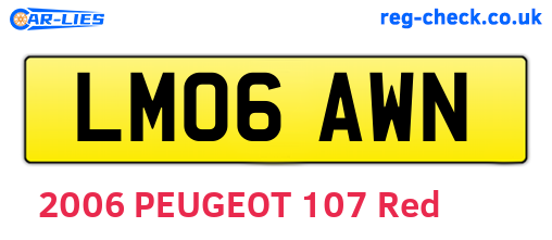 LM06AWN are the vehicle registration plates.