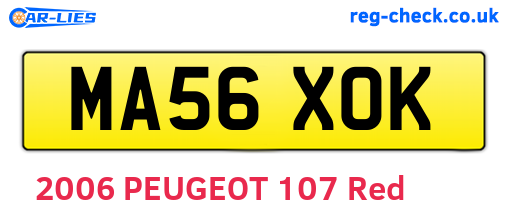 MA56XOK are the vehicle registration plates.