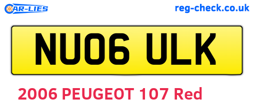 NU06ULK are the vehicle registration plates.