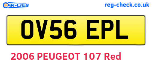 OV56EPL are the vehicle registration plates.