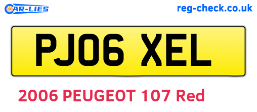 PJ06XEL are the vehicle registration plates.