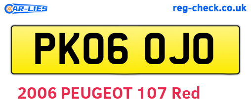 PK06OJO are the vehicle registration plates.