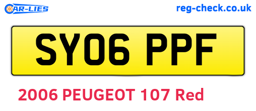 SY06PPF are the vehicle registration plates.
