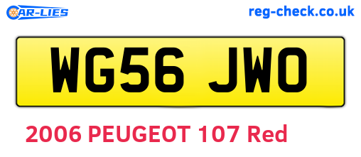 WG56JWO are the vehicle registration plates.