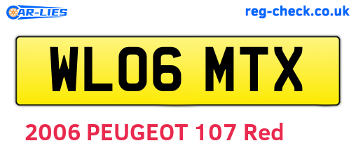 WL06MTX are the vehicle registration plates.