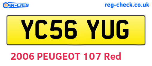 YC56YUG are the vehicle registration plates.
