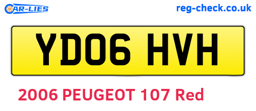 YD06HVH are the vehicle registration plates.