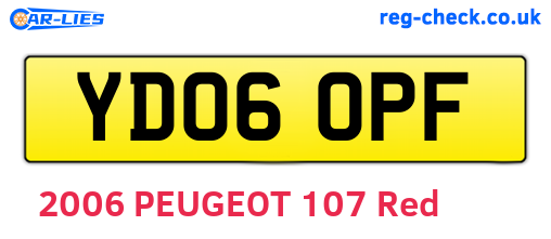 YD06OPF are the vehicle registration plates.