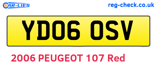 YD06OSV are the vehicle registration plates.
