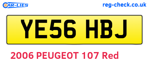 YE56HBJ are the vehicle registration plates.