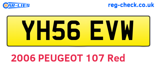 YH56EVW are the vehicle registration plates.