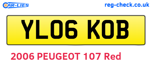 YL06KOB are the vehicle registration plates.