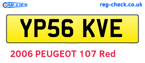 YP56KVE are the vehicle registration plates.