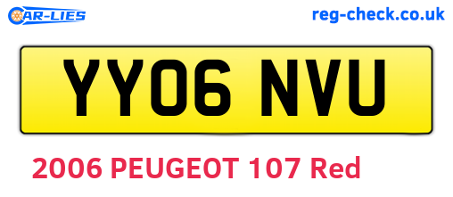 YY06NVU are the vehicle registration plates.
