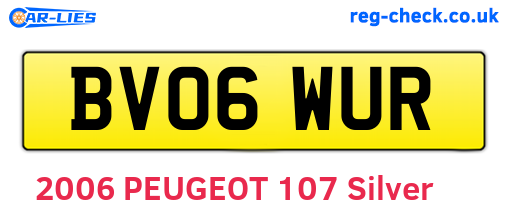 BV06WUR are the vehicle registration plates.
