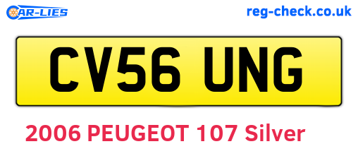CV56UNG are the vehicle registration plates.