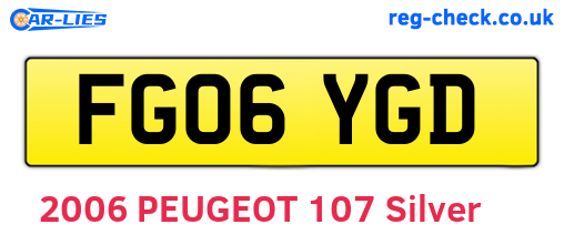 FG06YGD are the vehicle registration plates.