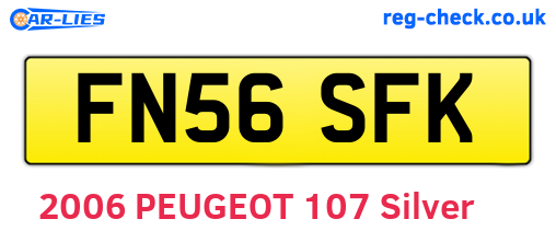 FN56SFK are the vehicle registration plates.