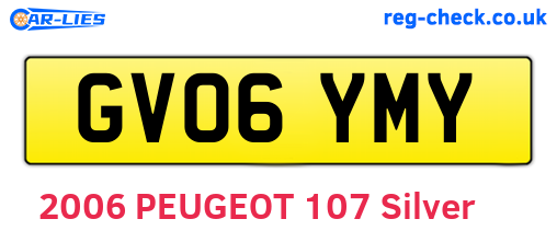 GV06YMY are the vehicle registration plates.