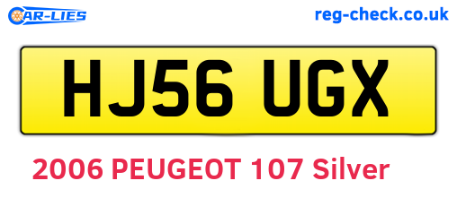 HJ56UGX are the vehicle registration plates.